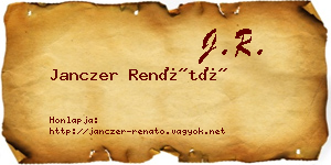 Janczer Renátó névjegykártya